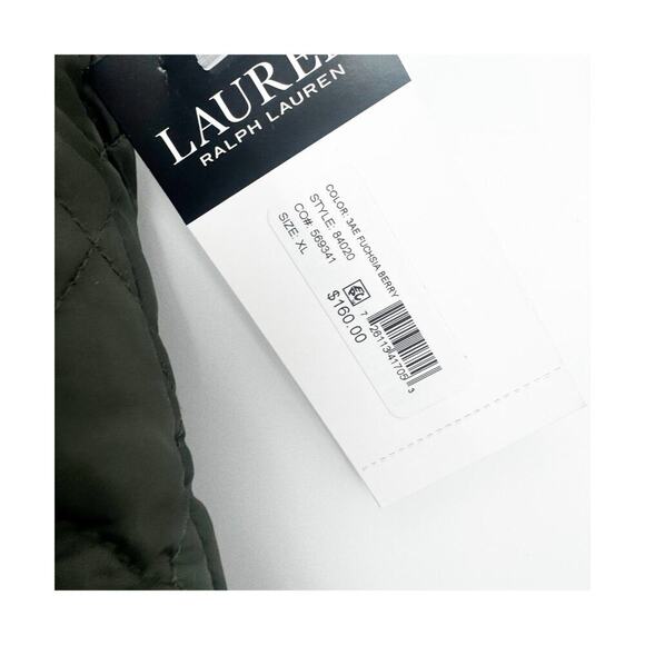 Lauren Ralph Lauren Crest-Patch Diamond Quilted Vest Olive Green Size XL NWT - Picture 12 of 13